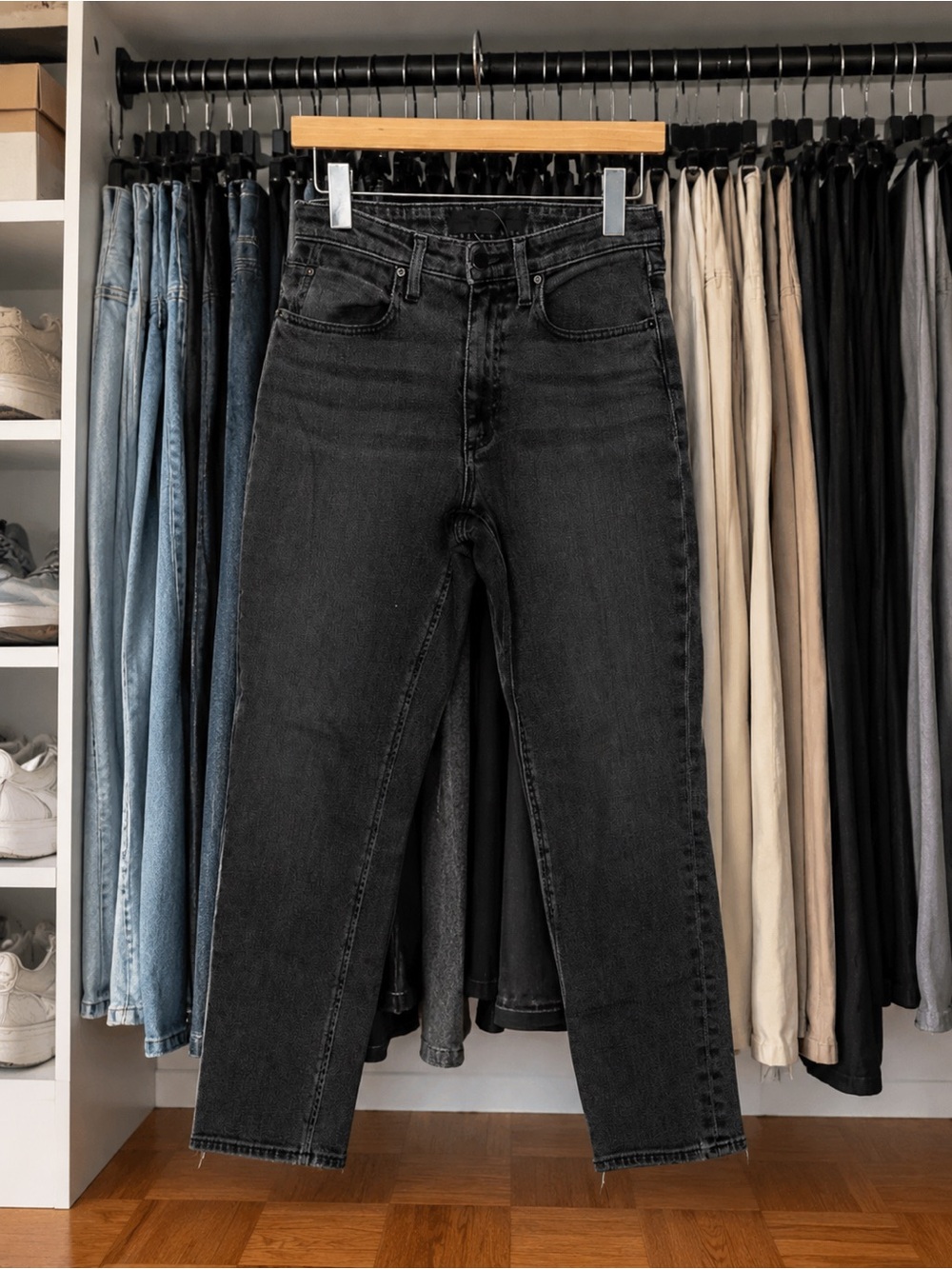 Alexander Wang Black High Rise Straight Leg Jeans Size M | Minimalist Luxury